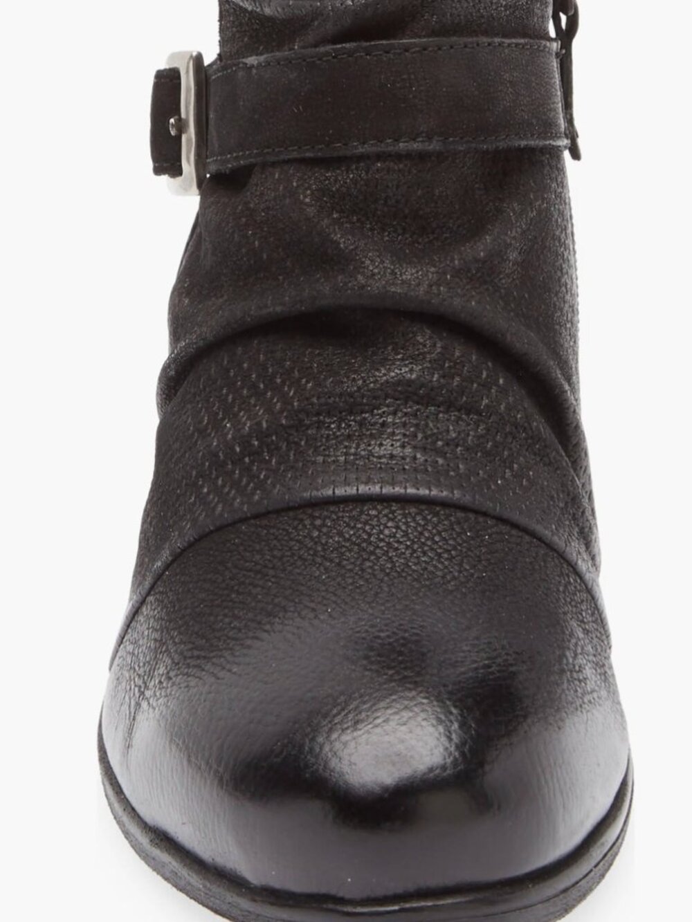 NWT Miz Mooz "Suzy" Black Leather Buckle Ankle Boots. Size 8.5